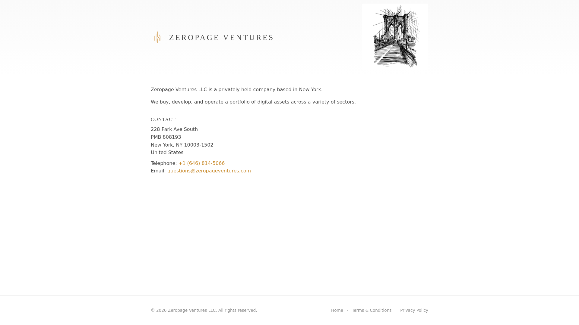 website screenshot of https://zeropage-ventures.pages.dev/