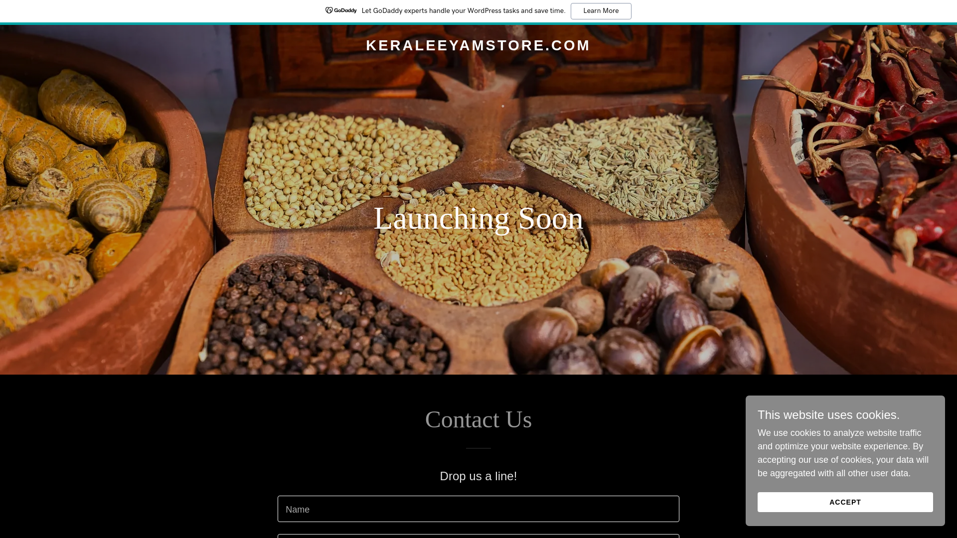 website screenshot of https://keraleeyamstore.com