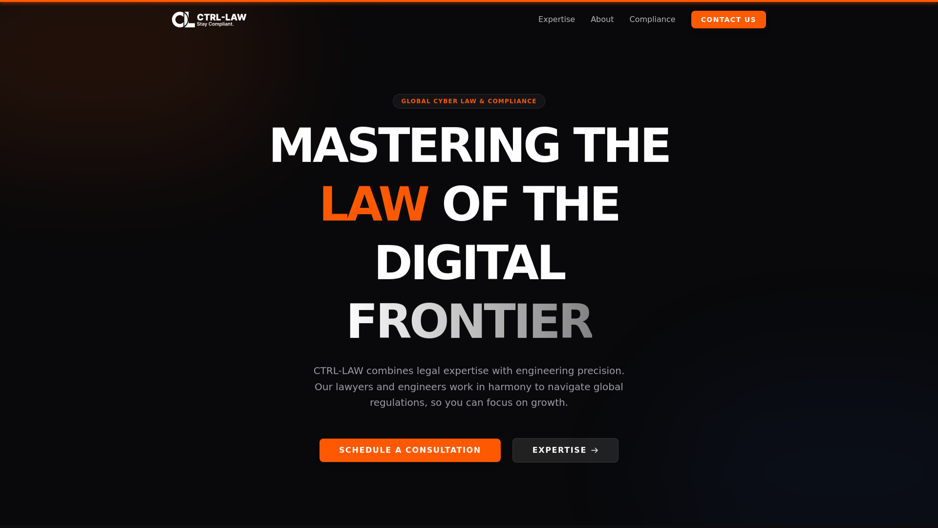 website screenshot of https://ctrl-law.com/