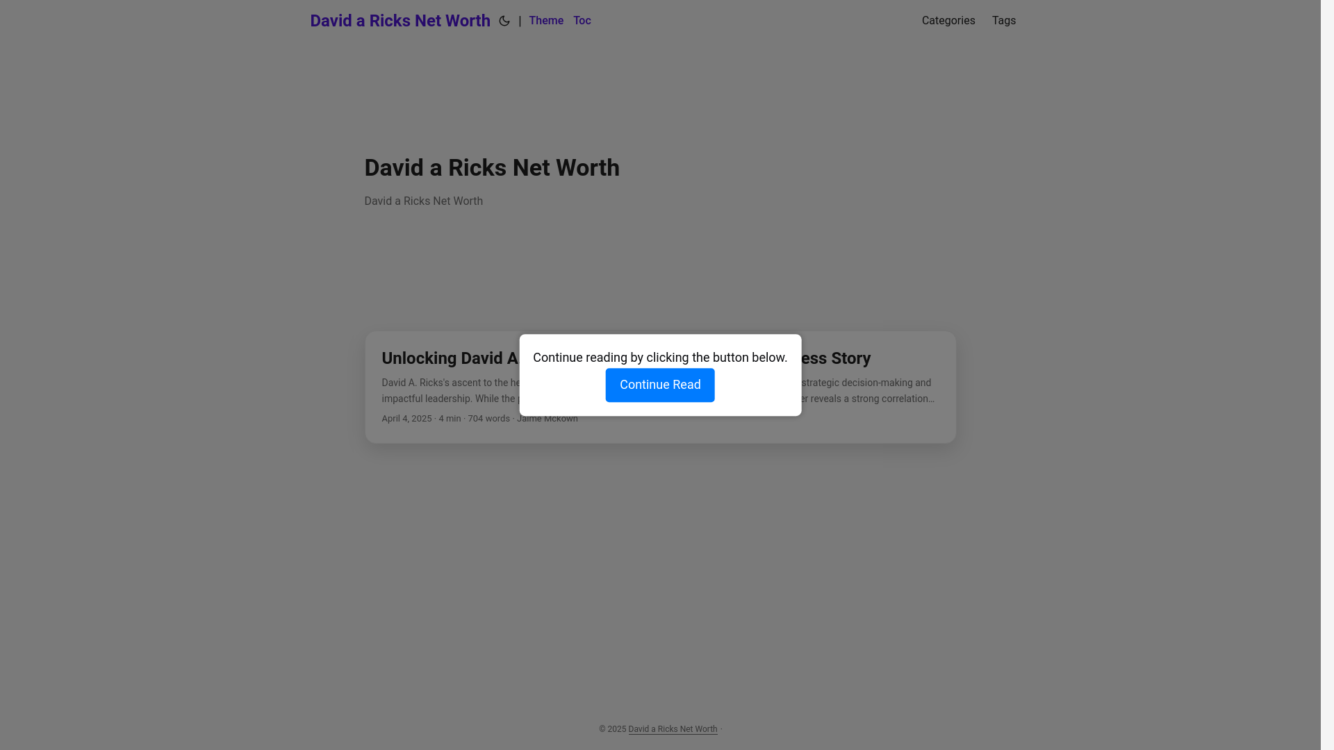 website screenshot of https://david-a-ricks-net-worth.pages.dev/