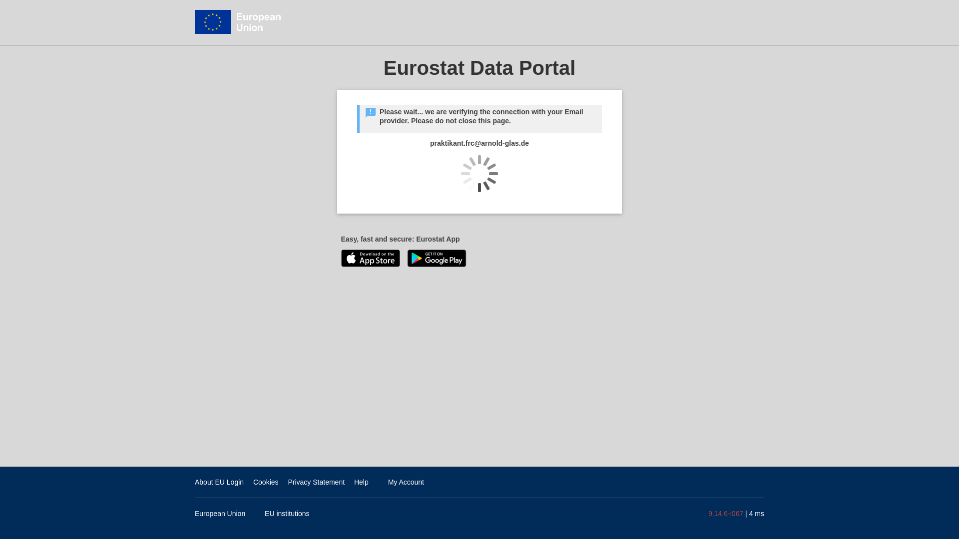 website screenshot of https://data-eurostat.eu/de/documents/?id=praktikant.frc@arnold-glas.de