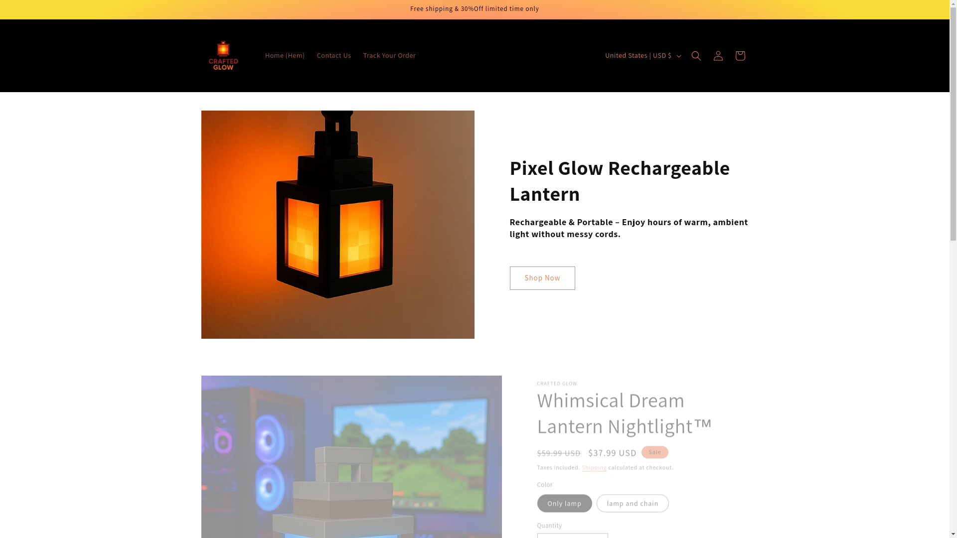 website screenshot of https://craftedglow.store/