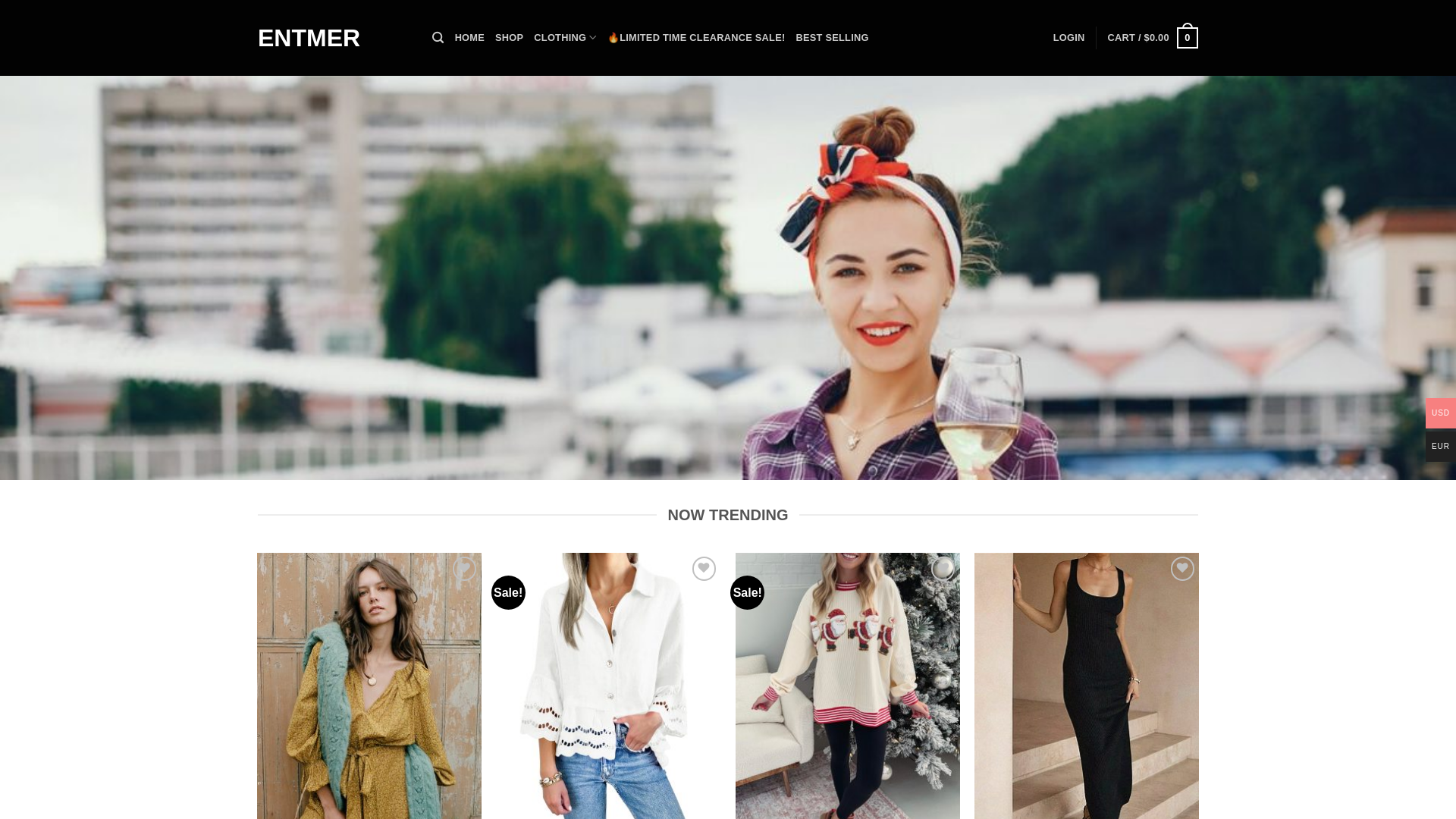 website screenshot of https://entme.store/