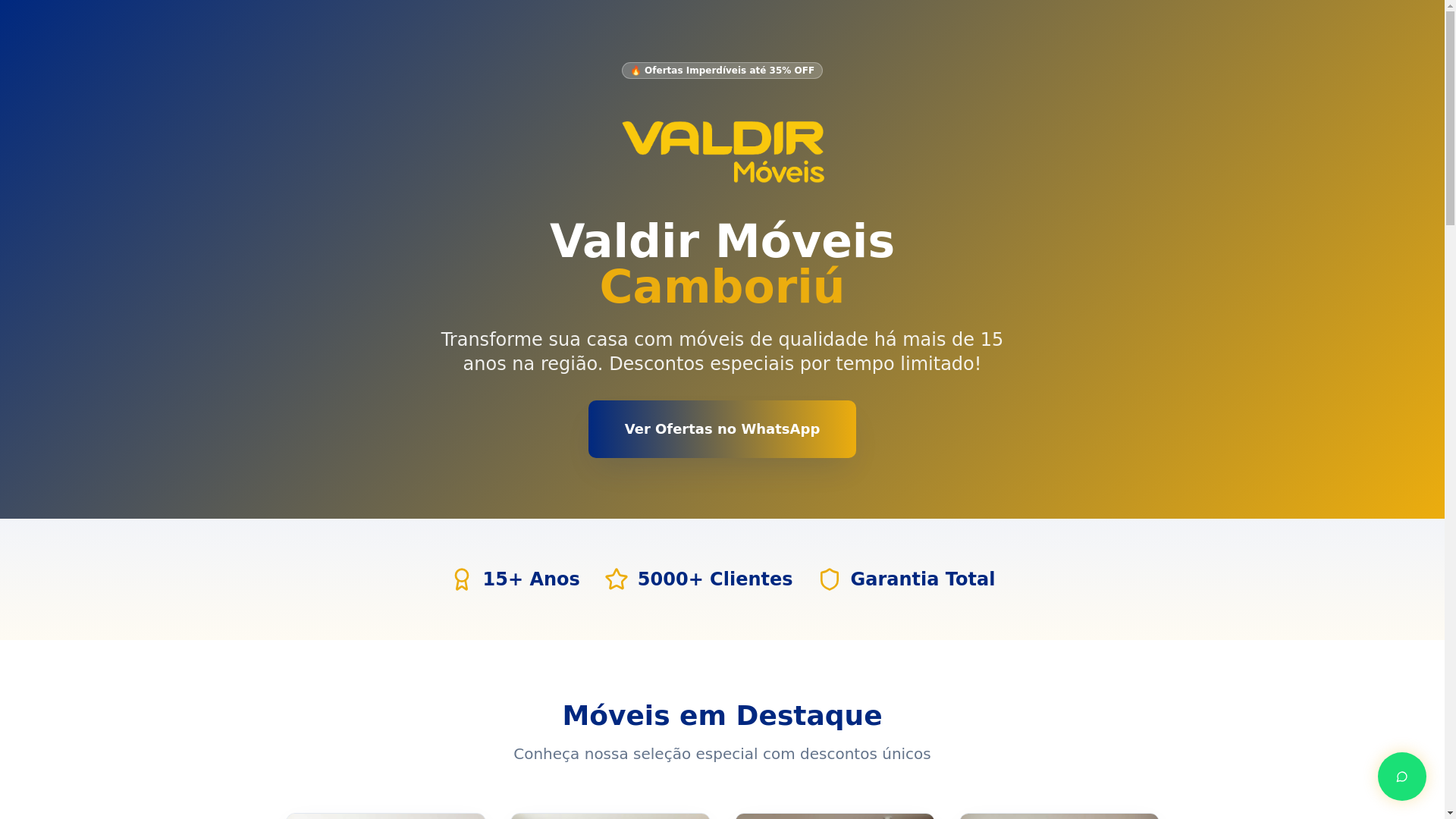 website screenshot of https://valdirmoveiscamboriu.com/
