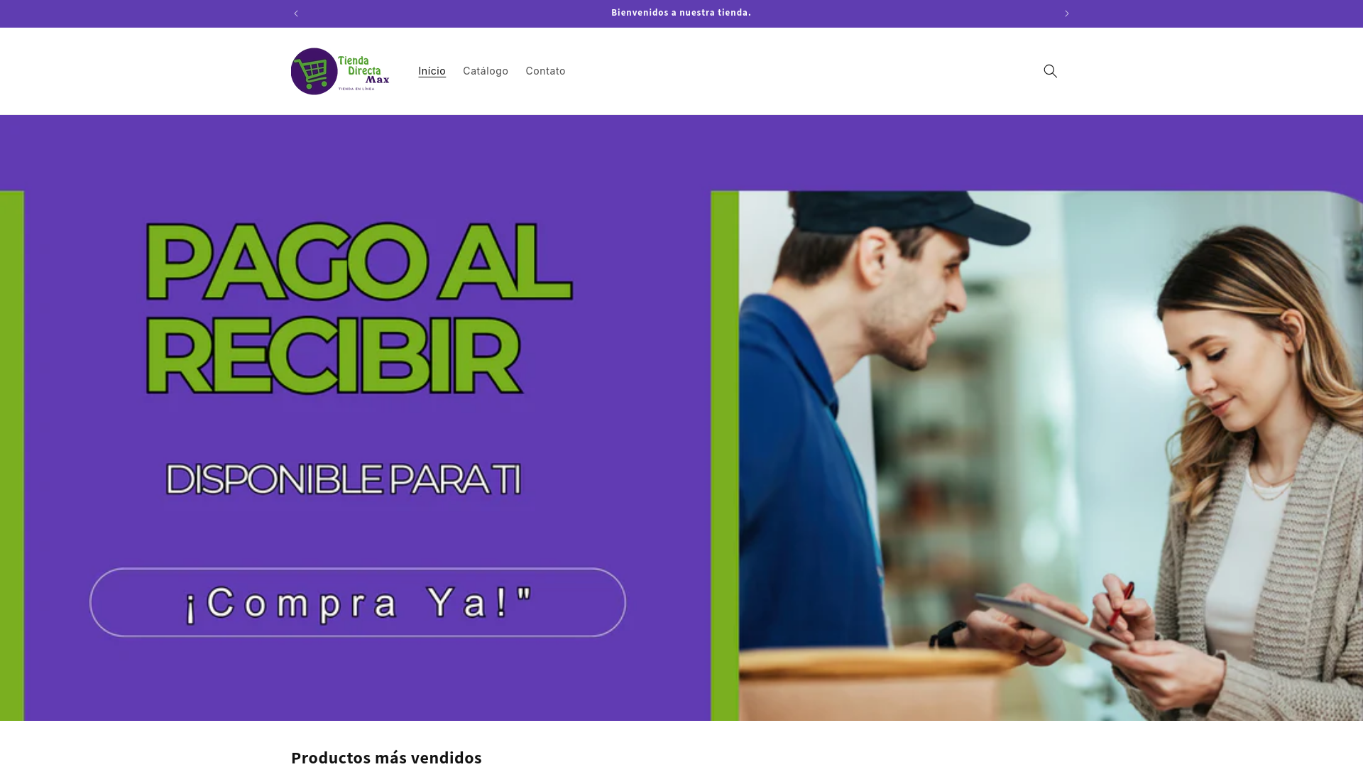website screenshot of https://tiendadirectamax.com/