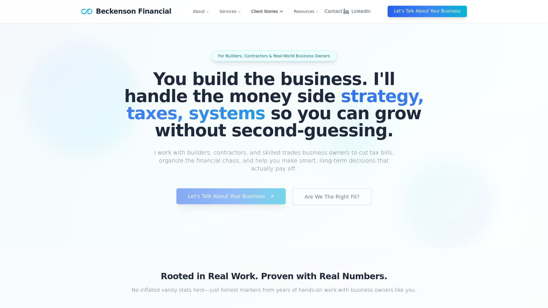 website screenshot of https://beckwealthtax.com