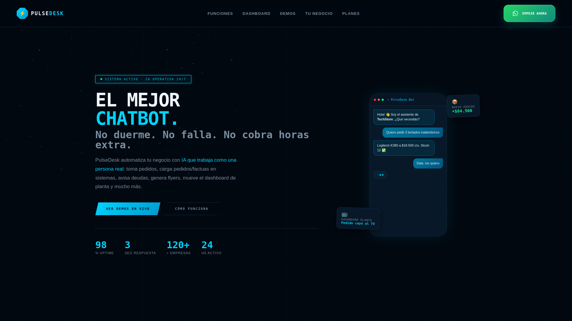 website screenshot of https://pulsedesk.com.ar/