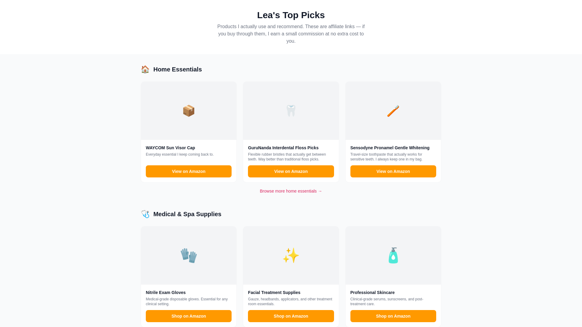 website screenshot of https://leas-picks.pages.dev/