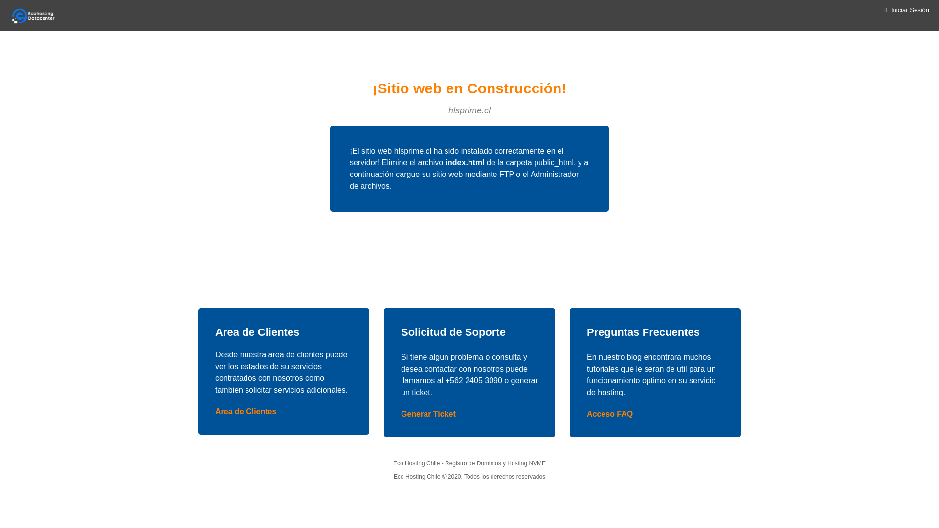 website screenshot of https://hlsprime.cl/