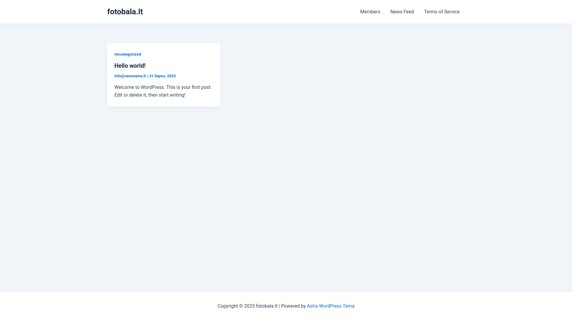 website screenshot of https://fotobala.lt/