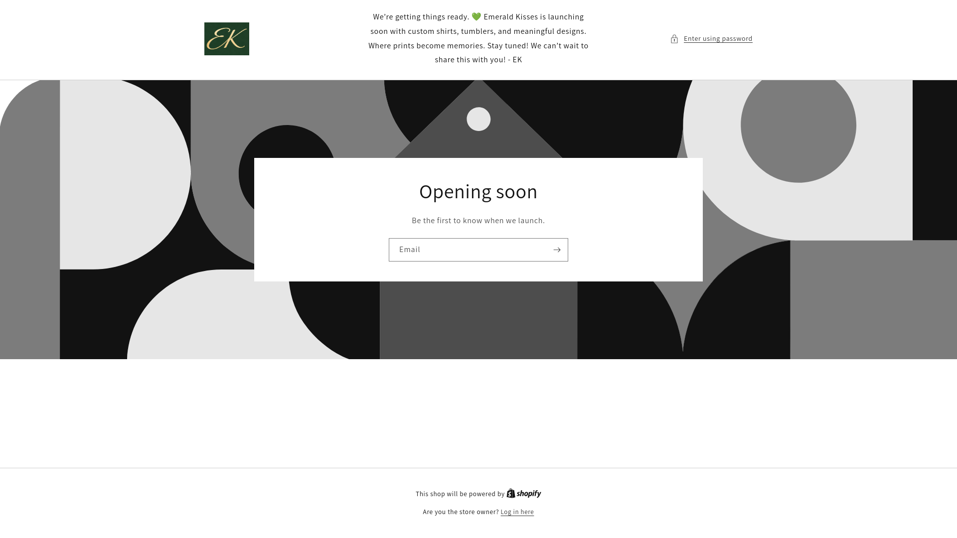 website screenshot of https://emeraldkisses.shop