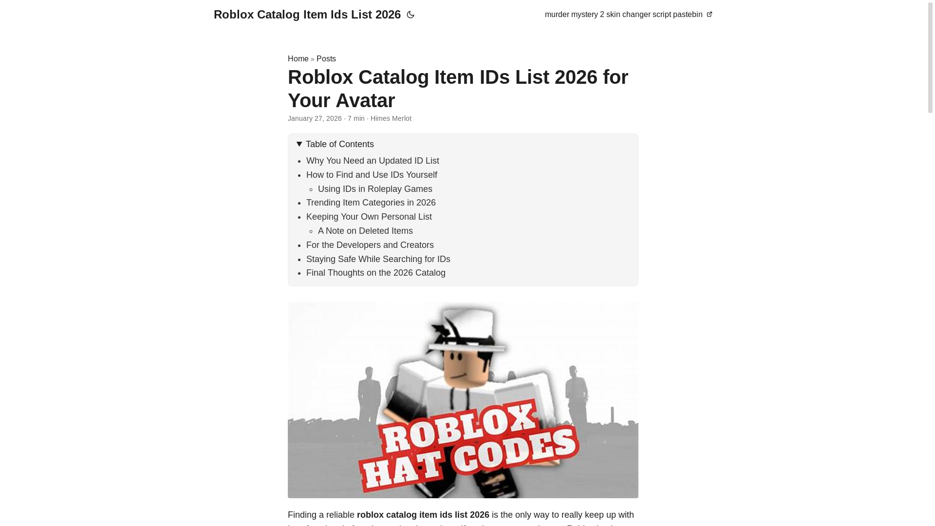 website screenshot of https://roblox-catalog-item-ids-list-2026.pages.dev/