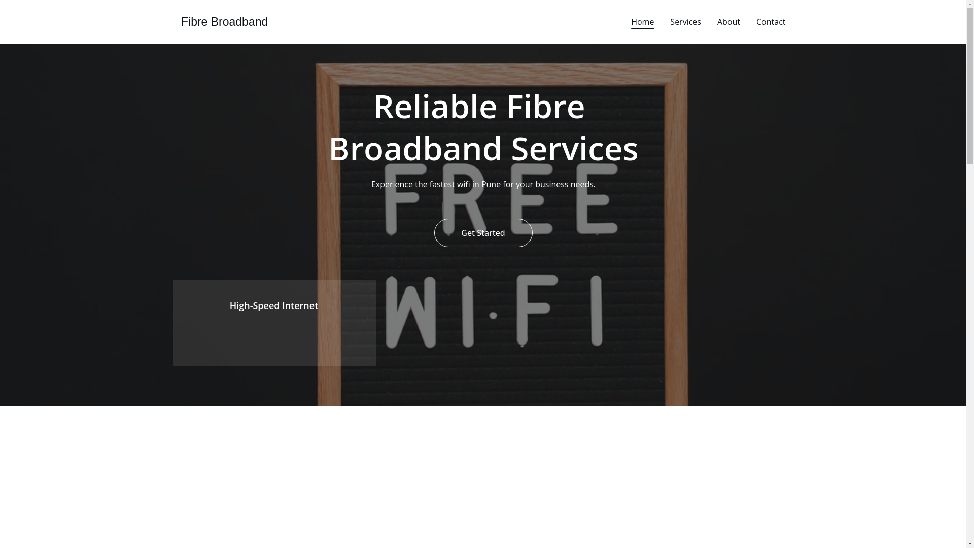 website screenshot of https://fibrebroadband.shop/