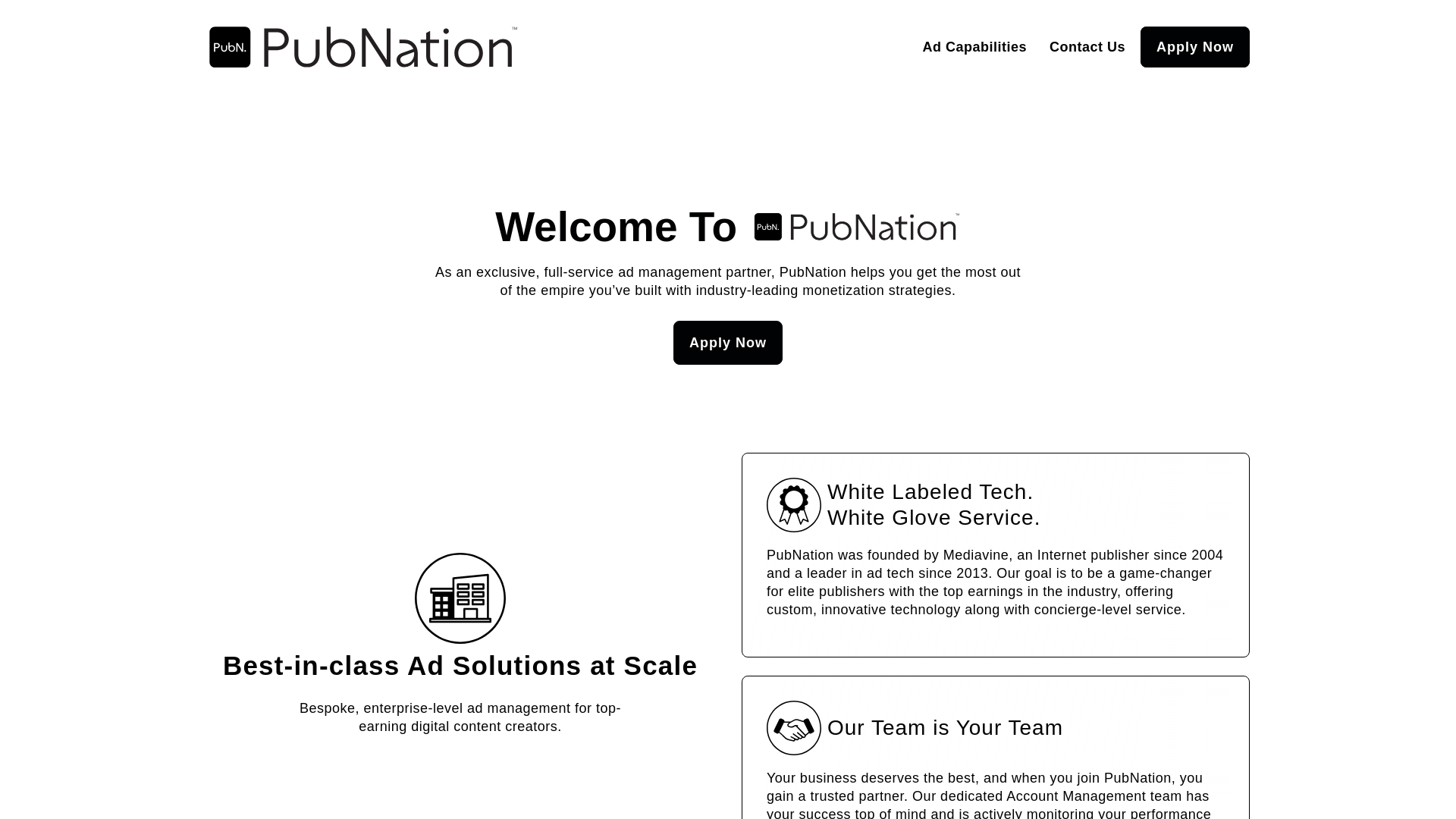 website screenshot of https://pubnation.com/