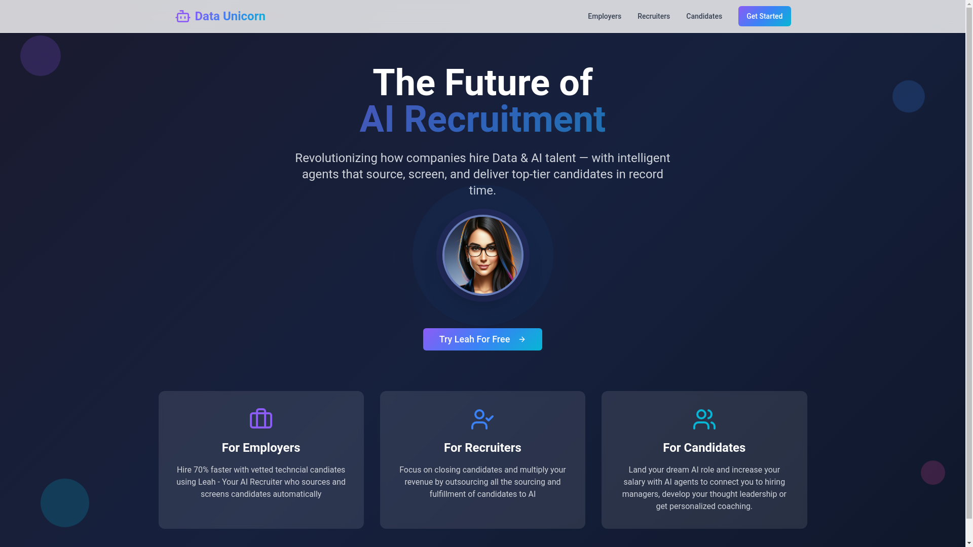 website screenshot of https://bestaitalent.com/