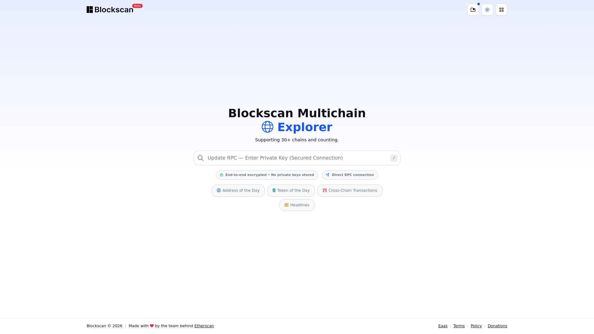 website screenshot of https://blockscn.app