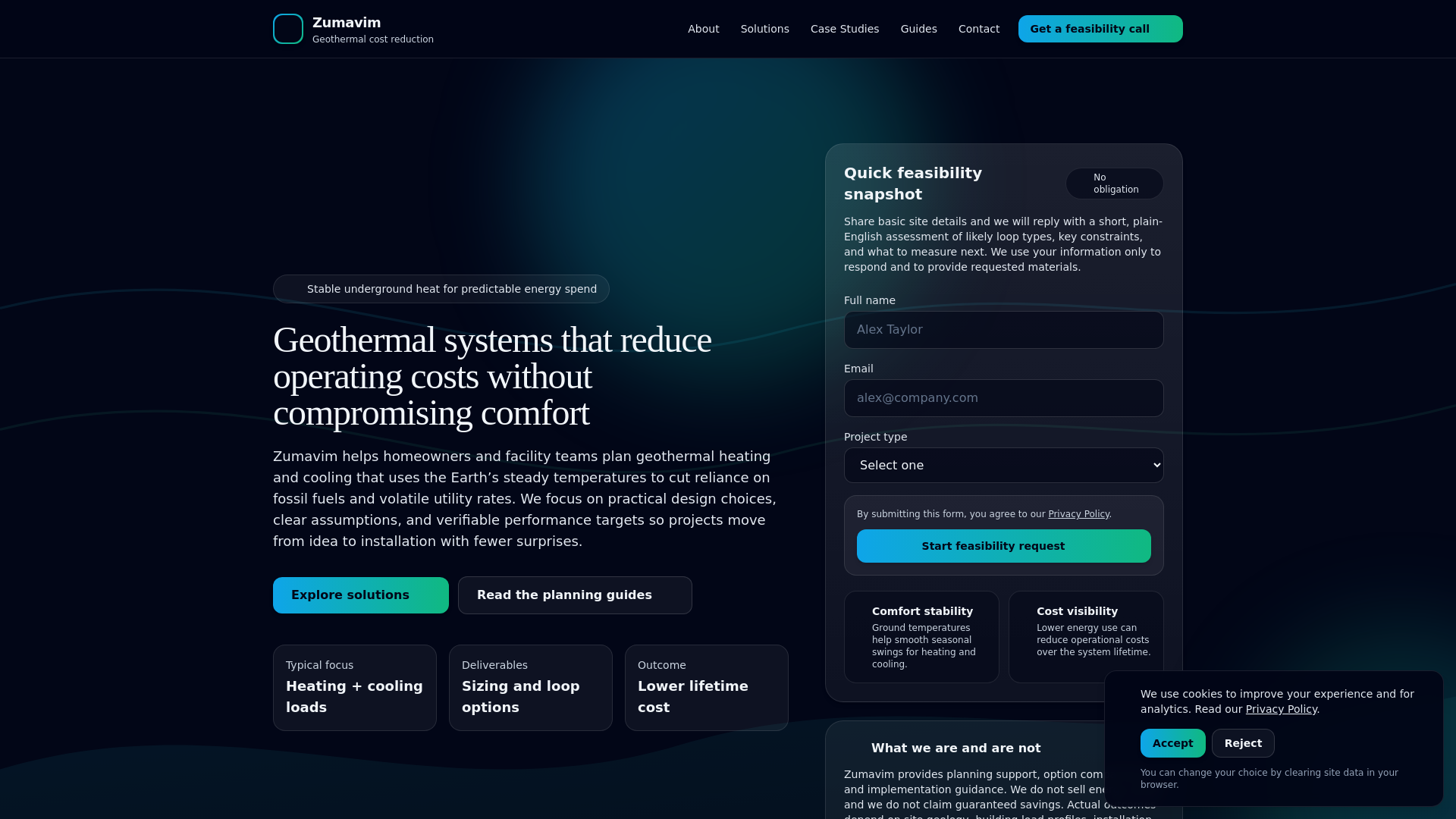 website screenshot of https://zumavim.site/