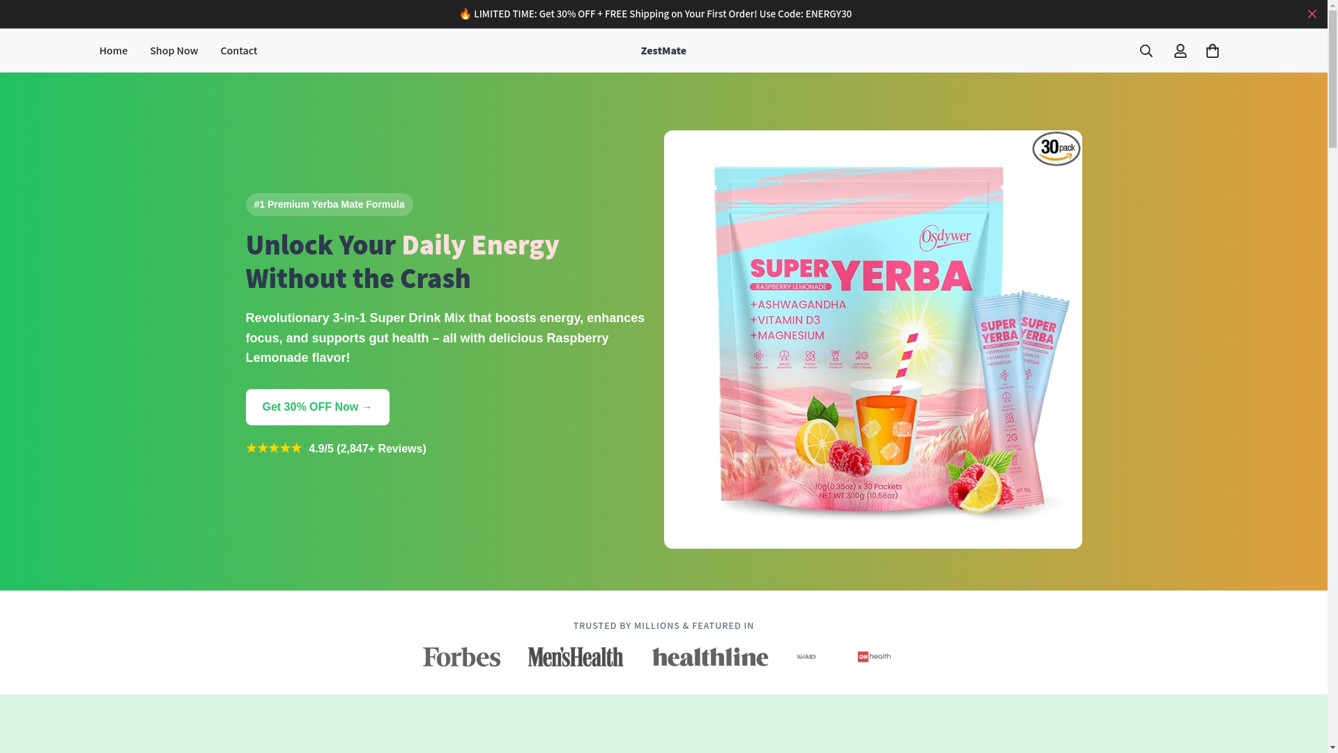 website screenshot of https://zestmate.store/