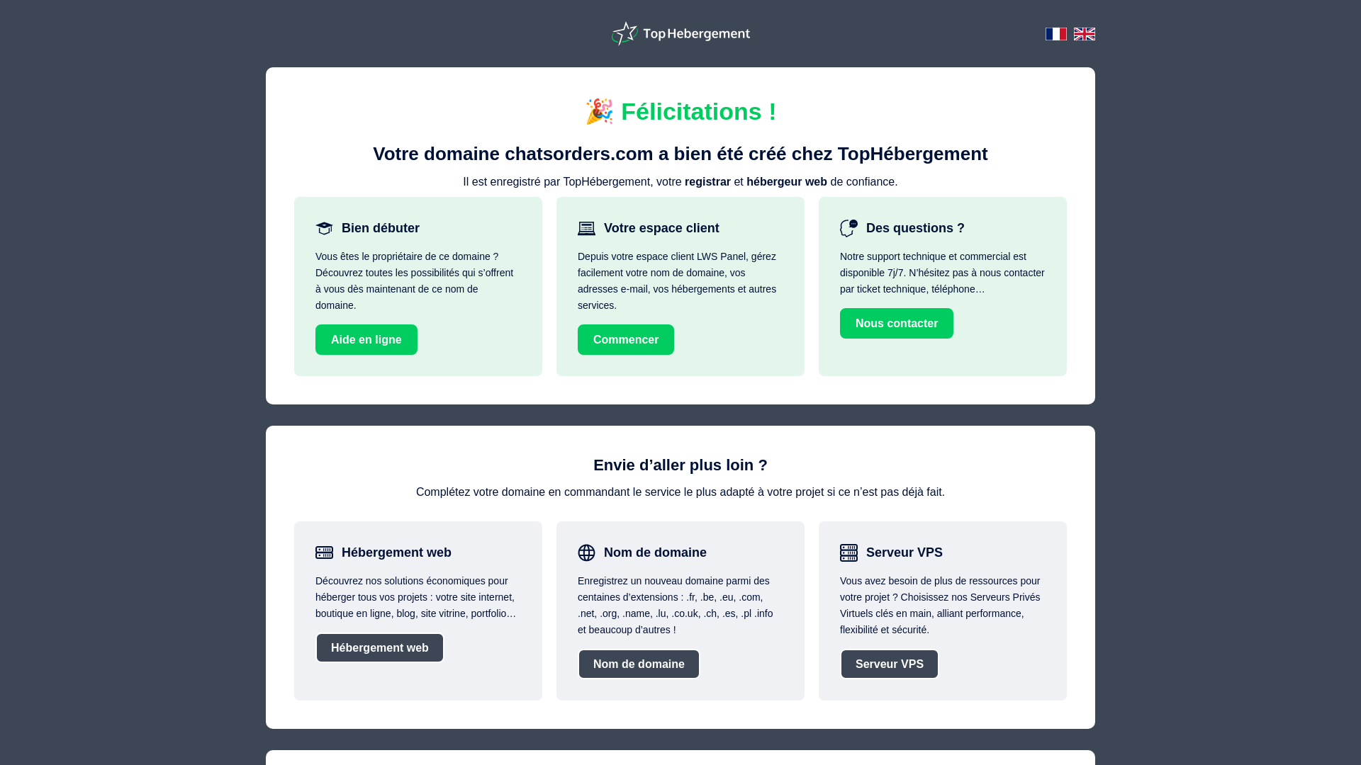 website screenshot of https://chatsorders.com/