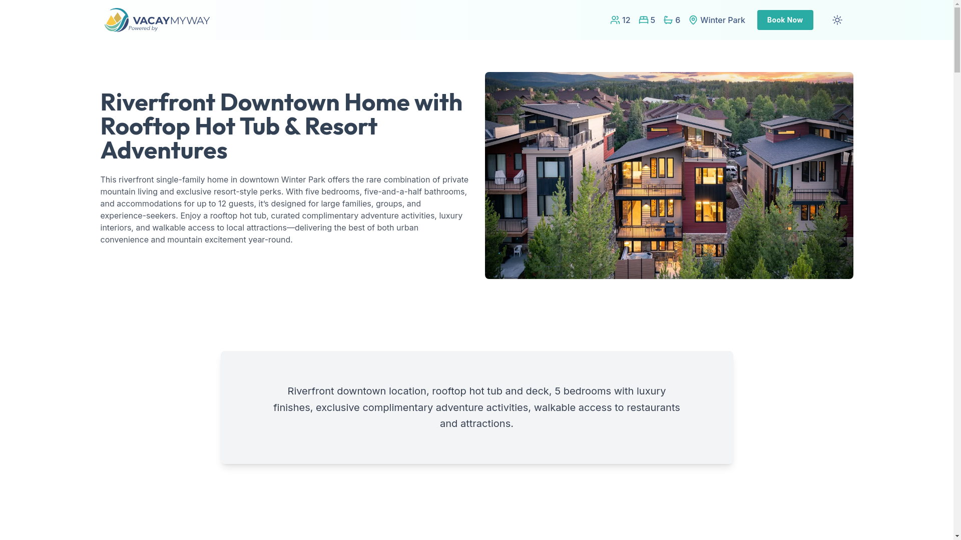 website screenshot of https://riverfronthottub.house/