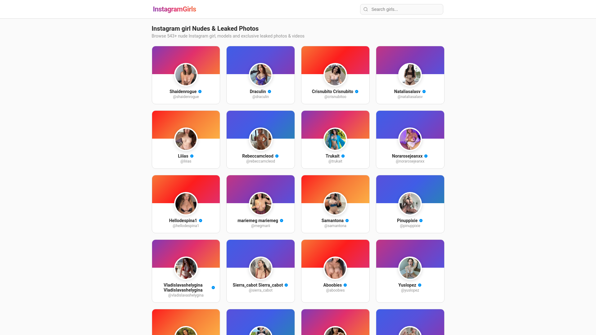 website screenshot of https://instagramgirl.org