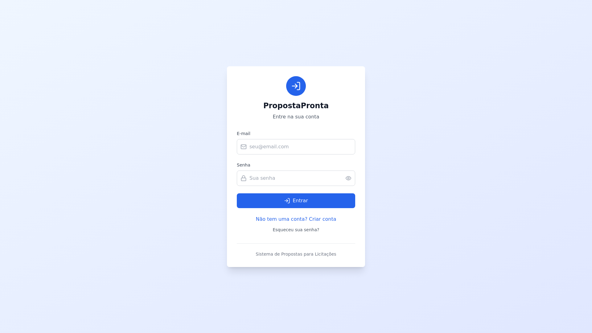 website screenshot of https://propostapronta.com.br/