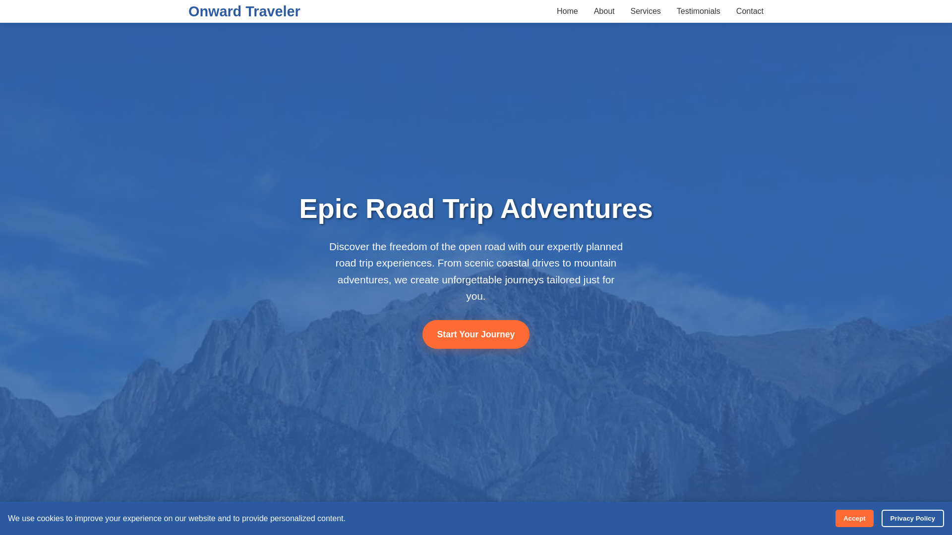 website screenshot of https://onwardtraveler.xyz/