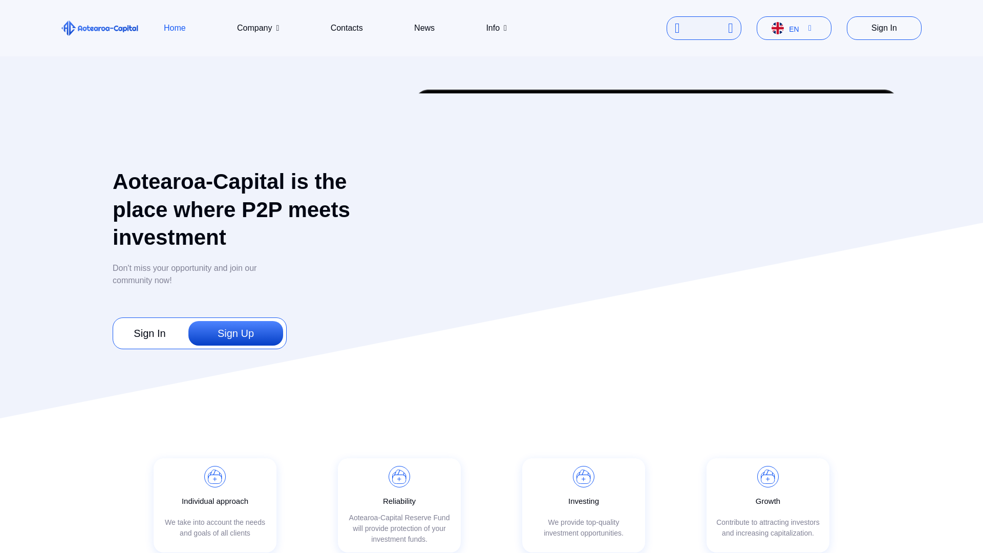 website screenshot of https://aotearoa.capital/
