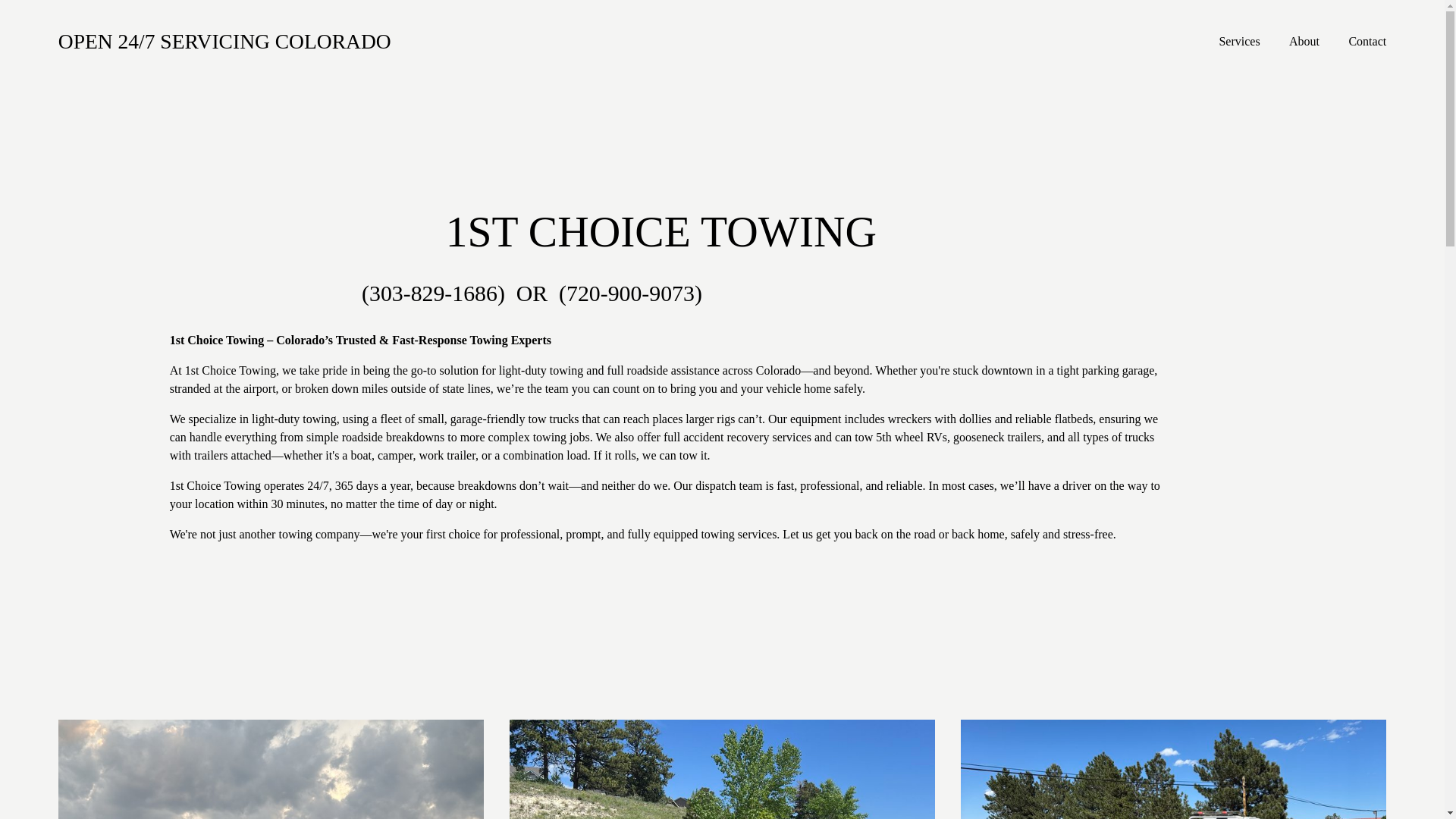 website screenshot of https://1st-choice-towing.com/