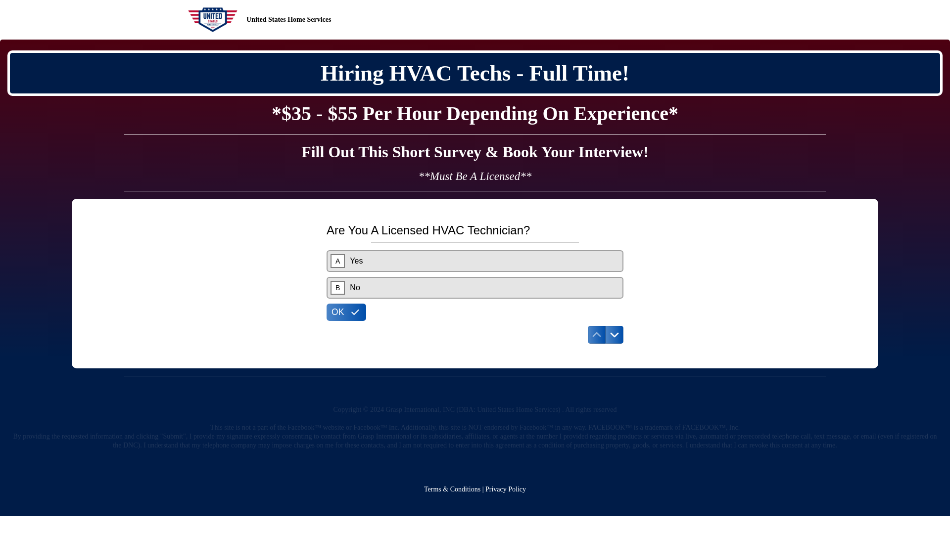 website screenshot of https://ushshiring.com/