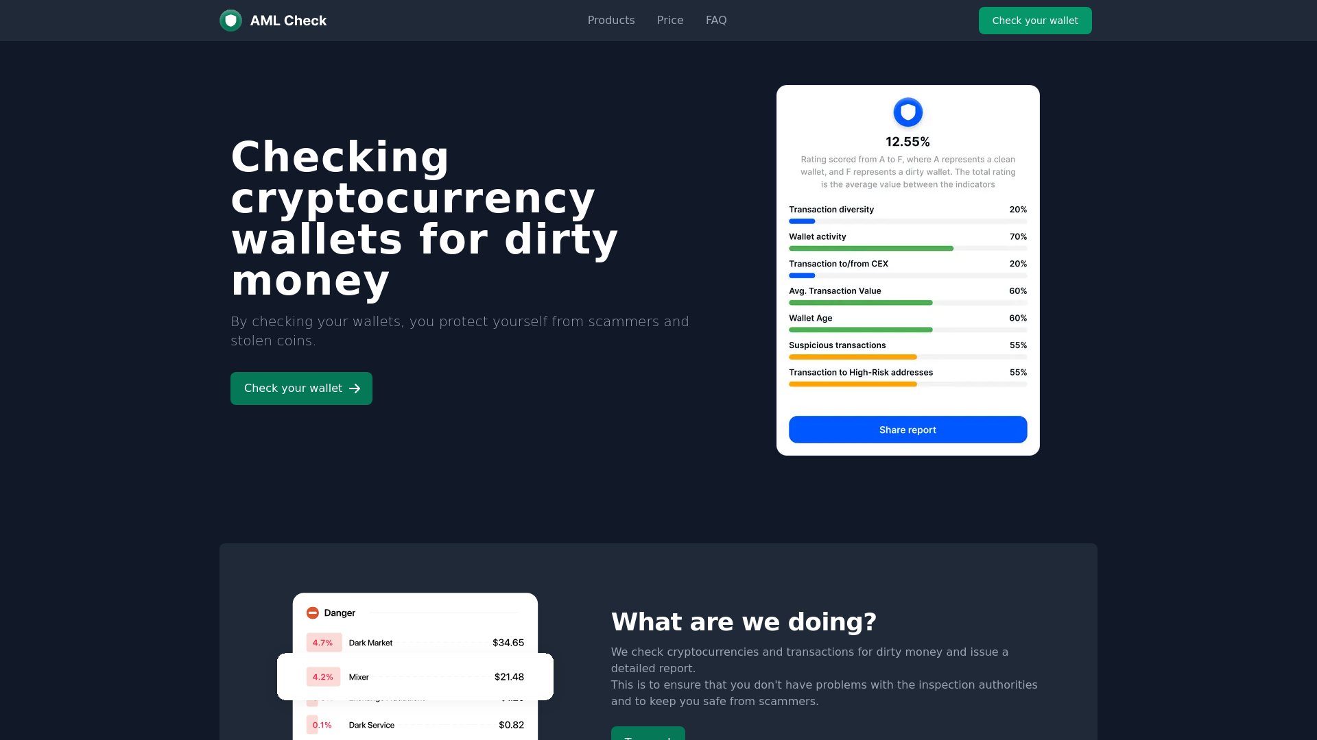 website screenshot of https://aml-defense.one/