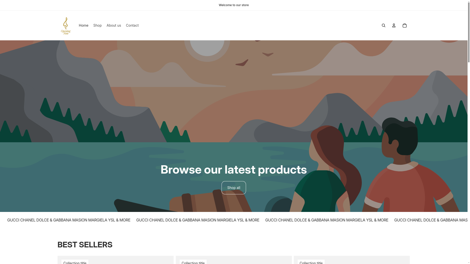 website screenshot of https://openingnoteperfumes.com/