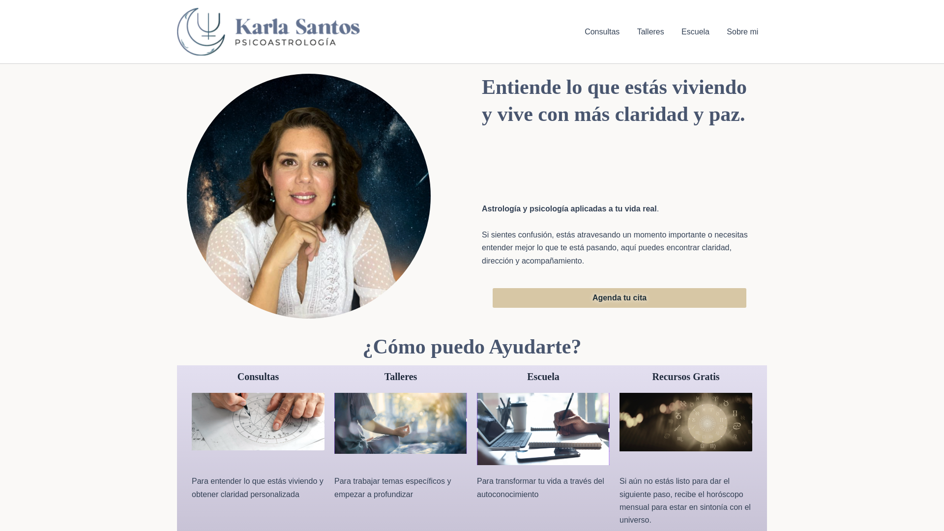 website screenshot of https://karlasantosastro.com/