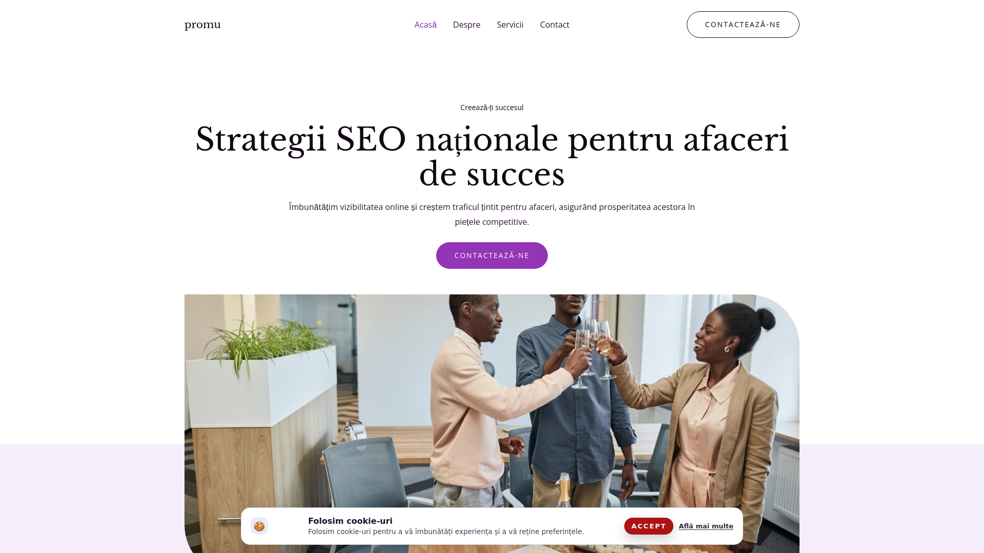 website screenshot of https://promu.world/