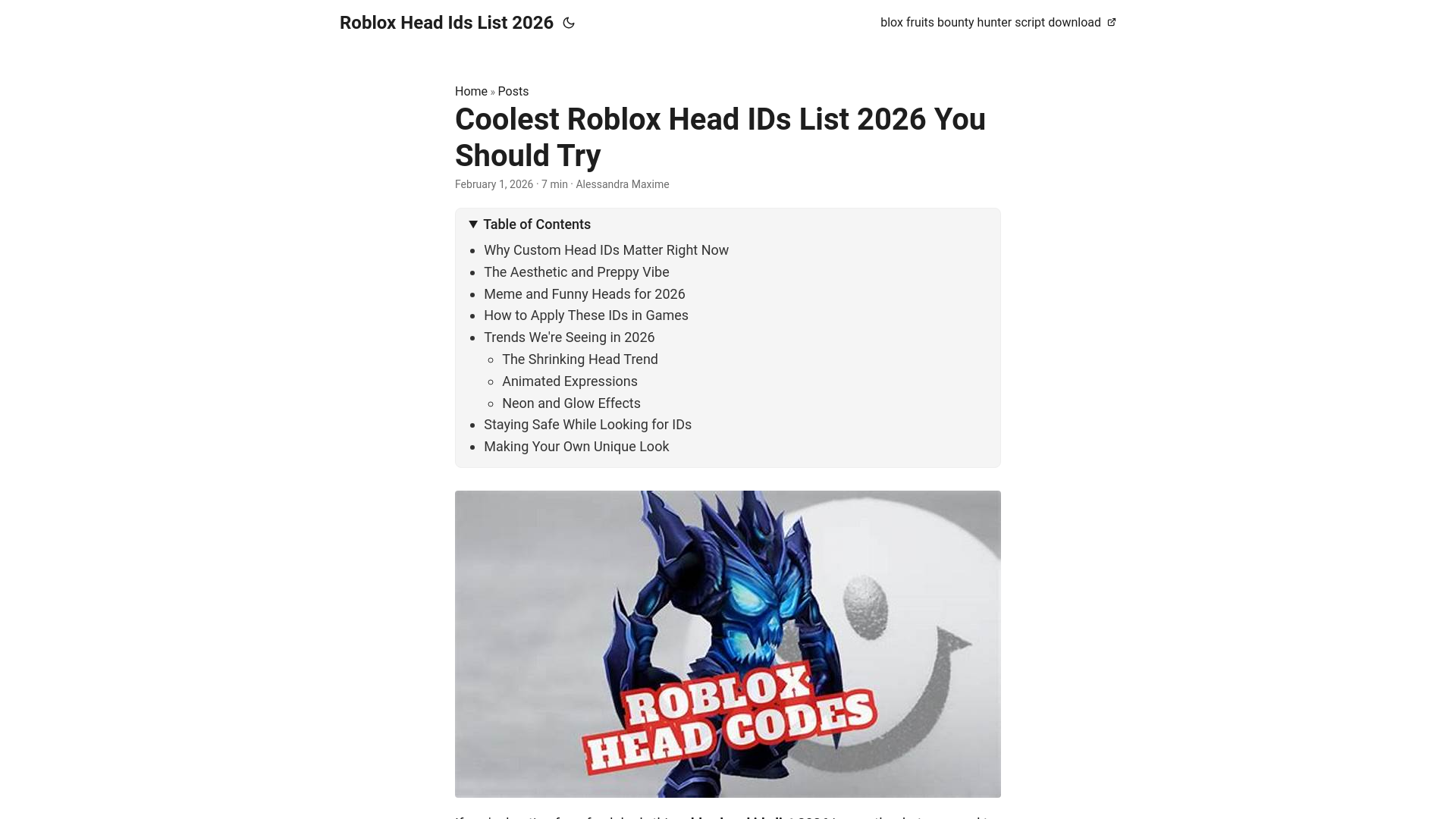 website screenshot of https://roblox-head-ids-list-2026.pages.dev/