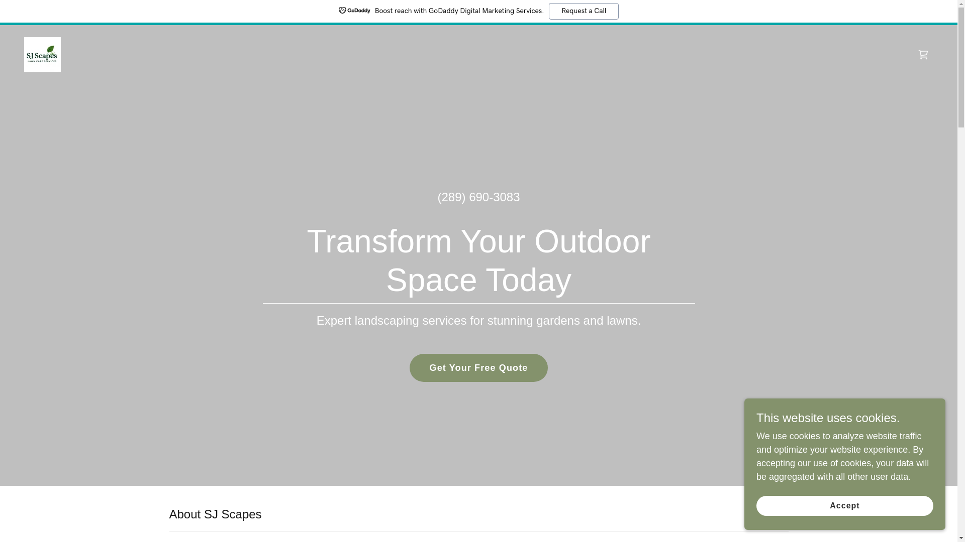 website screenshot of https://sjscapes.ca/