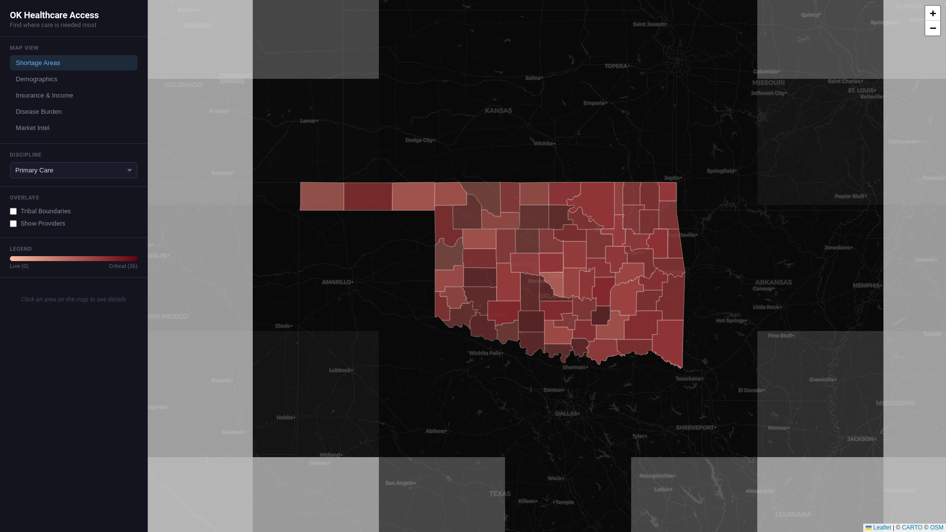 website screenshot of https://ok-healthcare-map.pages.dev/