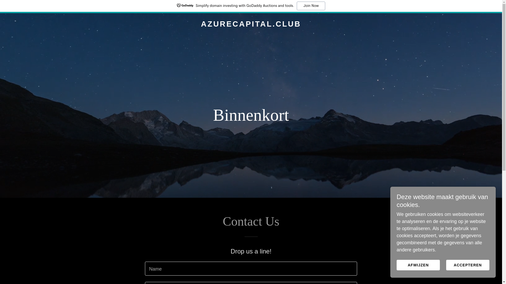 website screenshot of https://azurecapital.club/