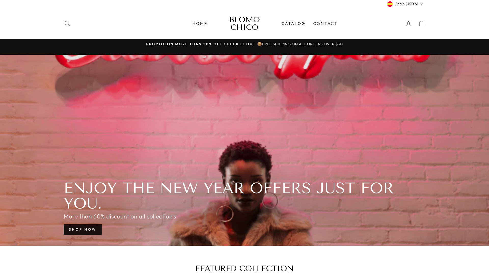 website screenshot of https://blomo-chico.shop/