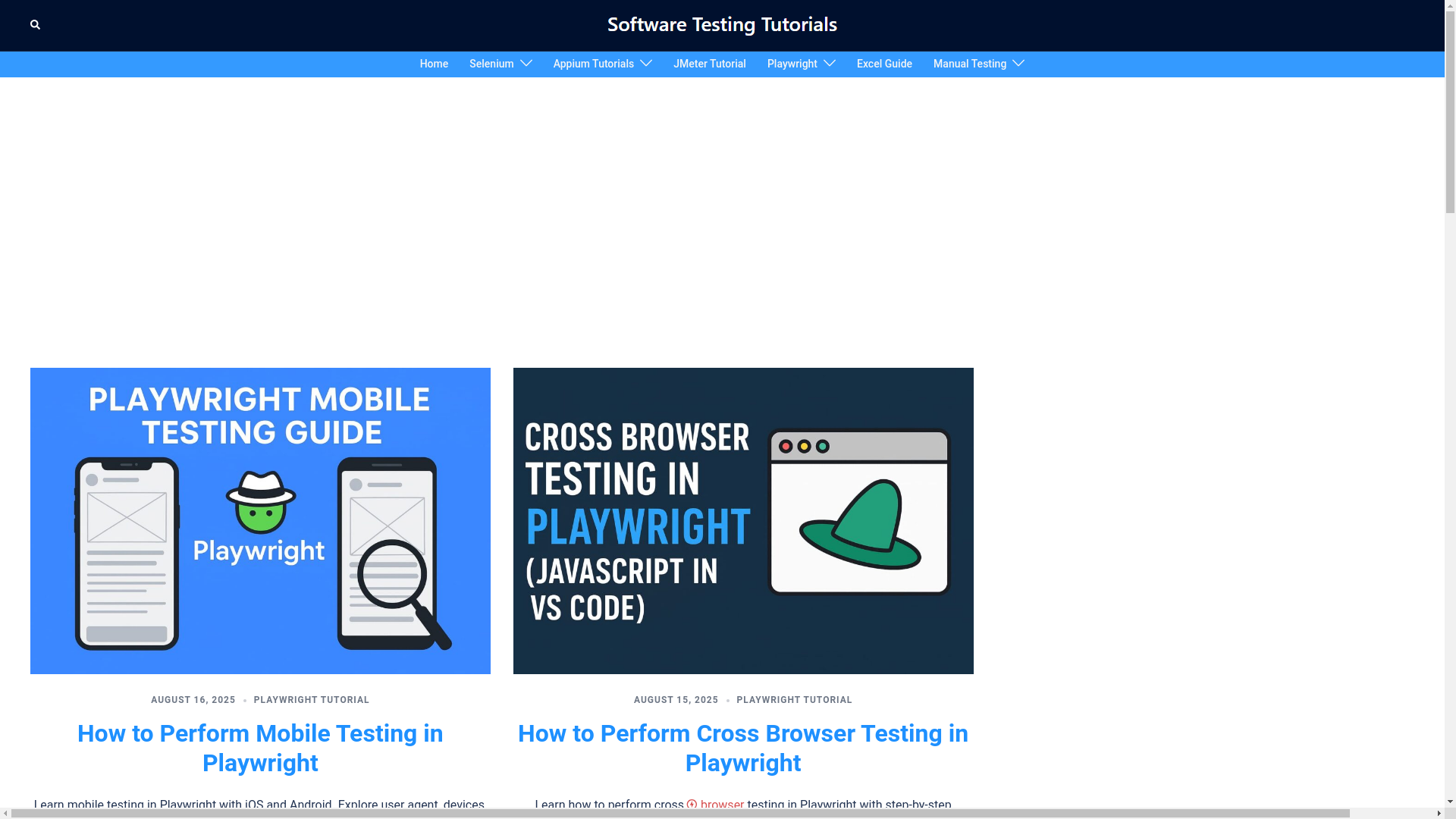 website screenshot of https://software-testing-tutorials-automation.com/
