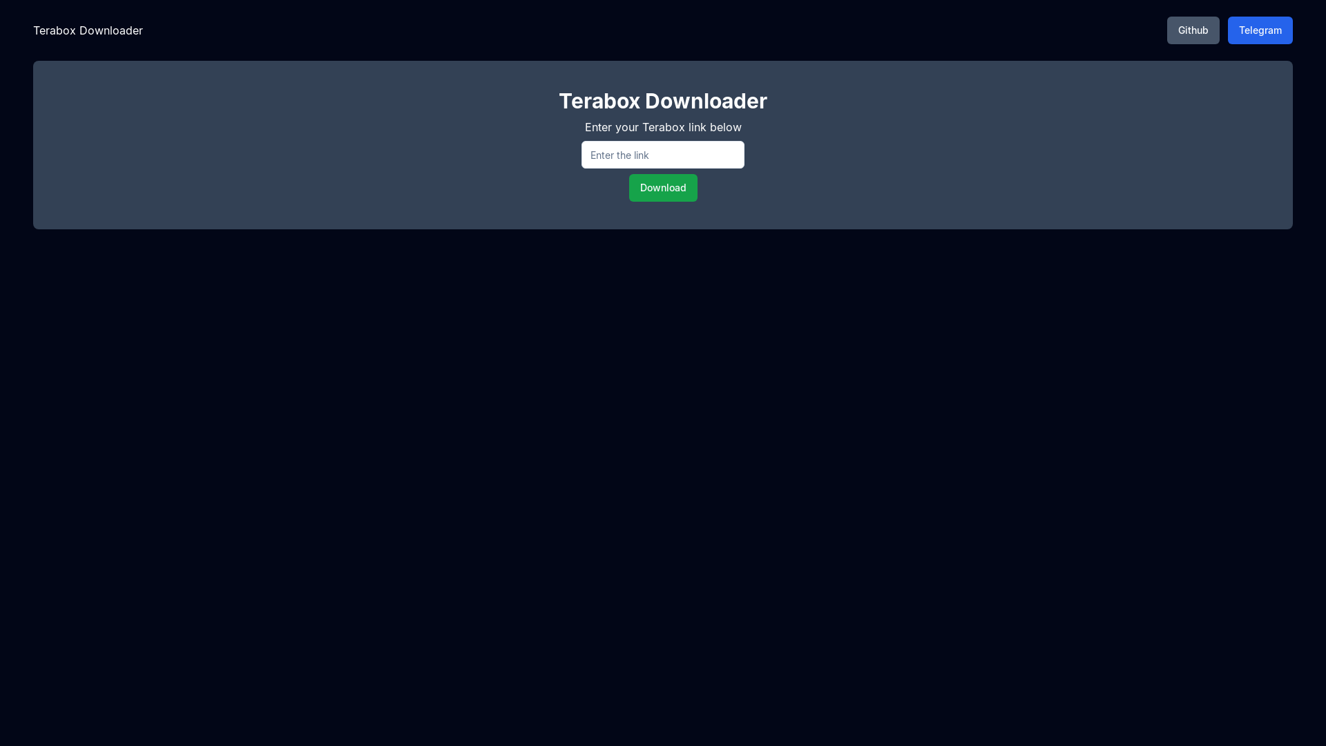 website screenshot of https://terabox-next-api.pages.dev/