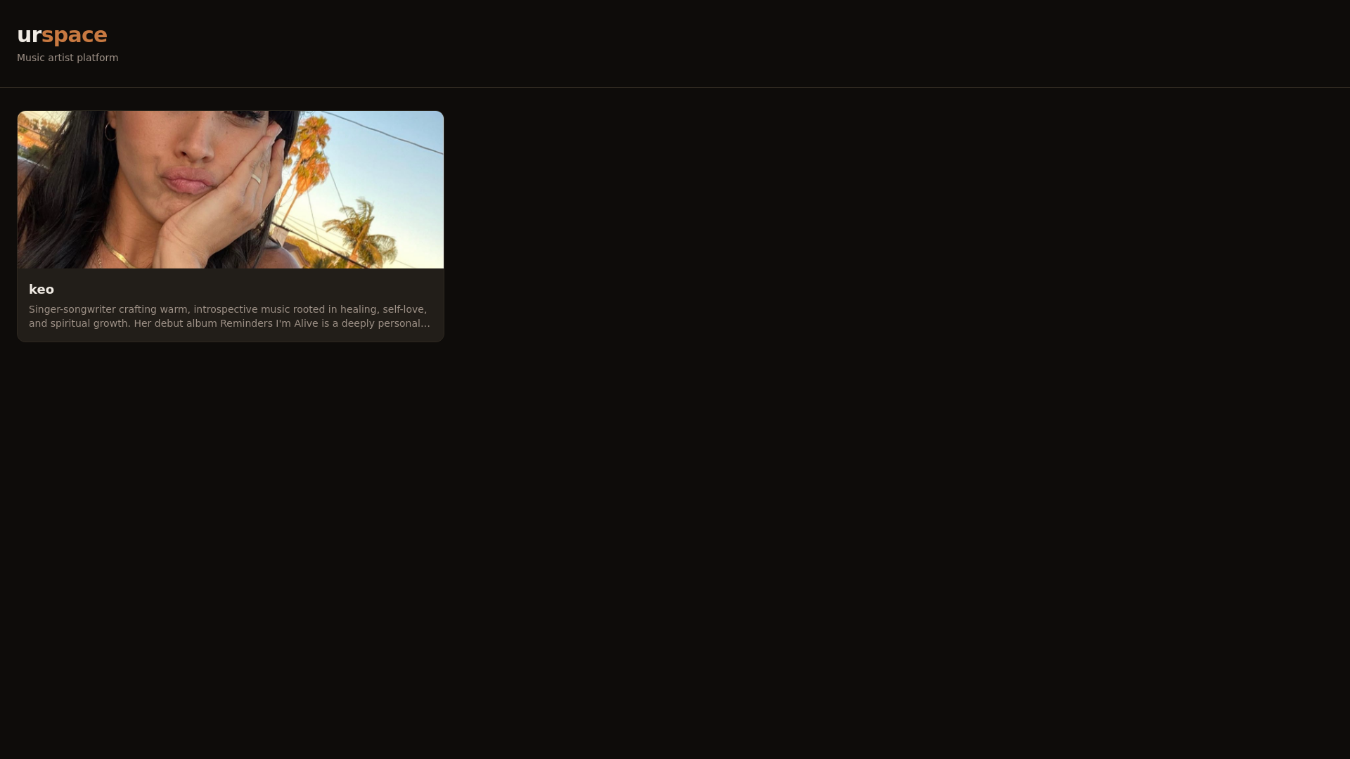 website screenshot of https://urspace.world/