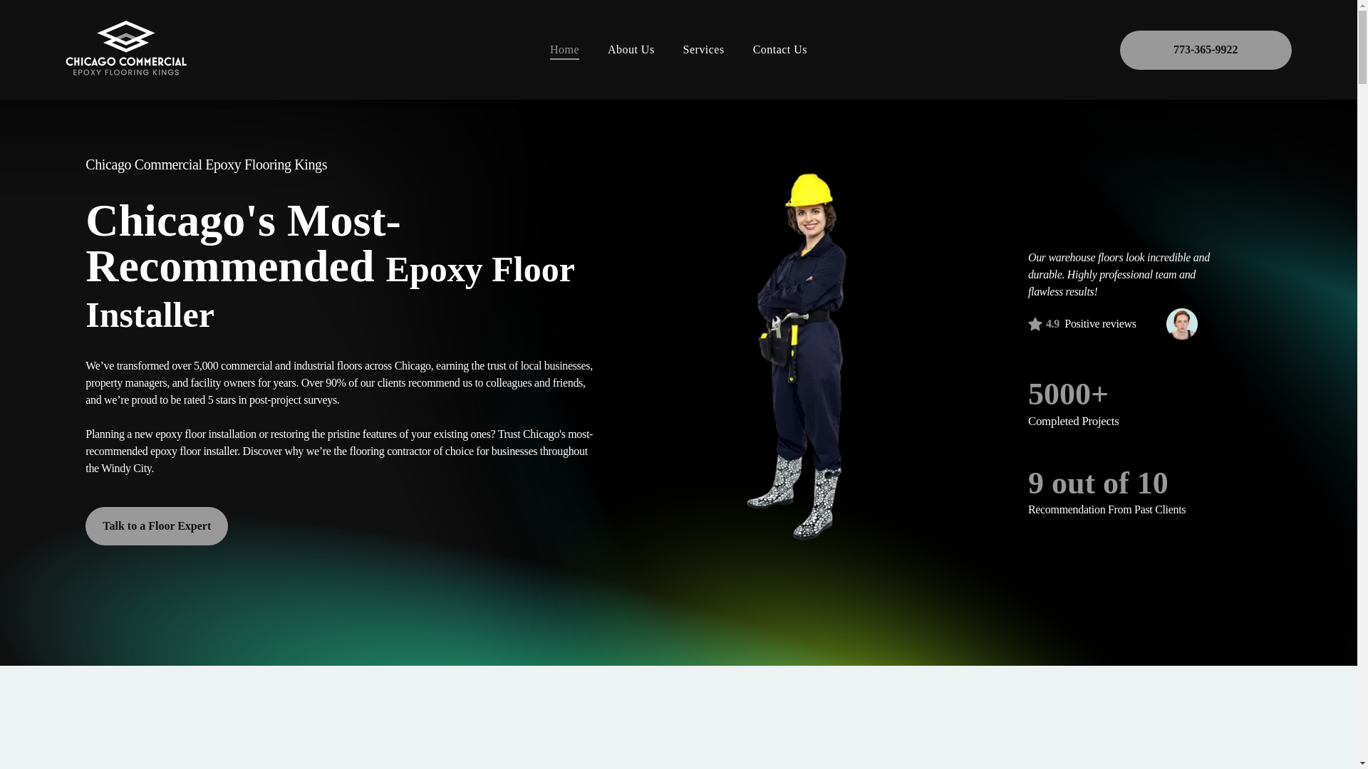 website screenshot of https://chicagocommercialepoxy.com/