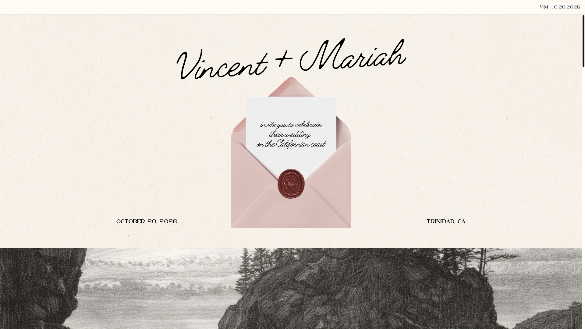 website screenshot of https://vincentandmariah2026.com/