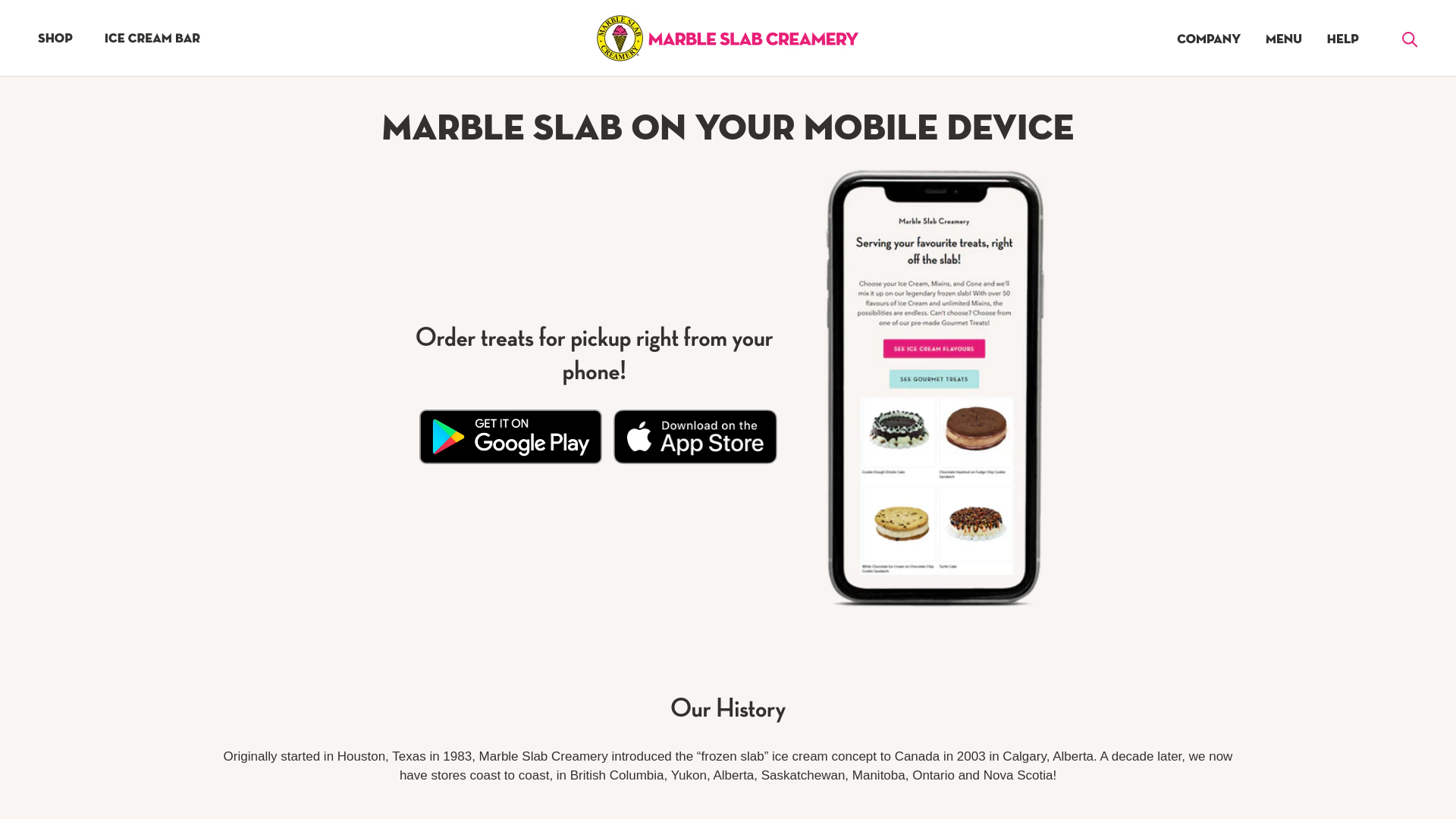 website screenshot of https://www.marbleslab.ca/pages/mobile
