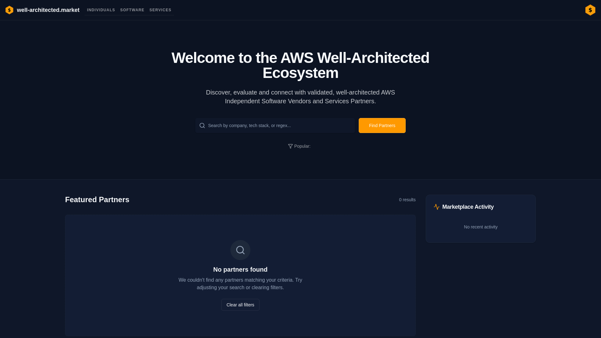 website screenshot of https://wellarchitected.market