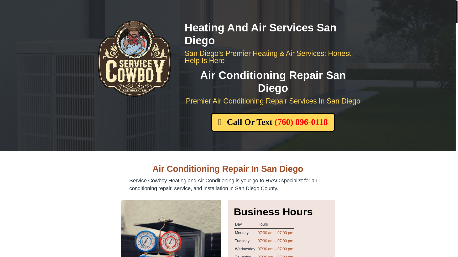 website screenshot of https://cowboyfurnacerepair.com/