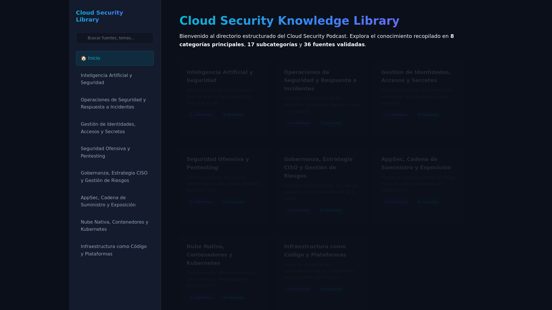 website screenshot of https://cloud-security-library.pages.dev/