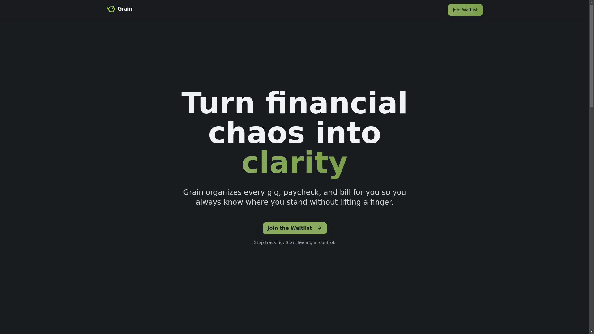 website screenshot of https://grainfinancial.ca/