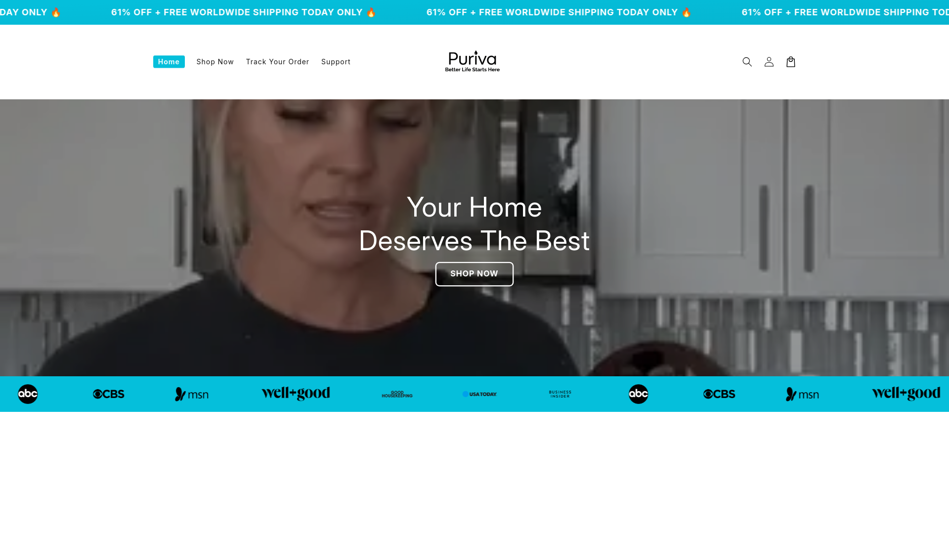website screenshot of https://buypuriva.com/